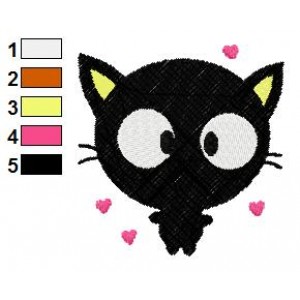 Chococat with Hearts Embroidery Design
